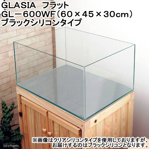 ＧＬＡＳＩＡ　フラット　ＧＬ－６００ＷＦ（６０×４５×３０ｃｍ）ブラックシリコンタイプ　６０ｃｍ水槽