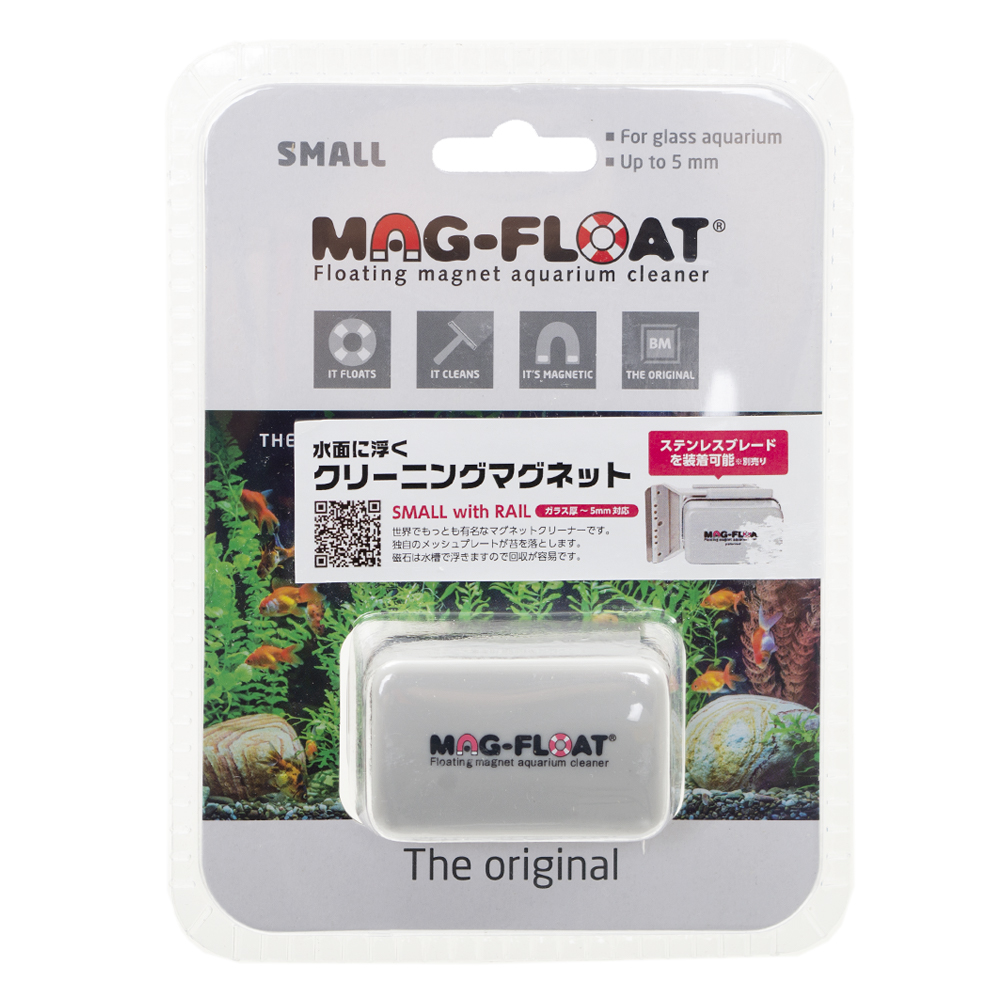 ＭＡＧ－ＦＬＯＡＴ　ＳＭＡＬＬ　ｗｉｔｈ　ＲＡＩＬ　浮くマグネットクリーナー　ガラス厚　～５ｍｍ　水槽　掃除