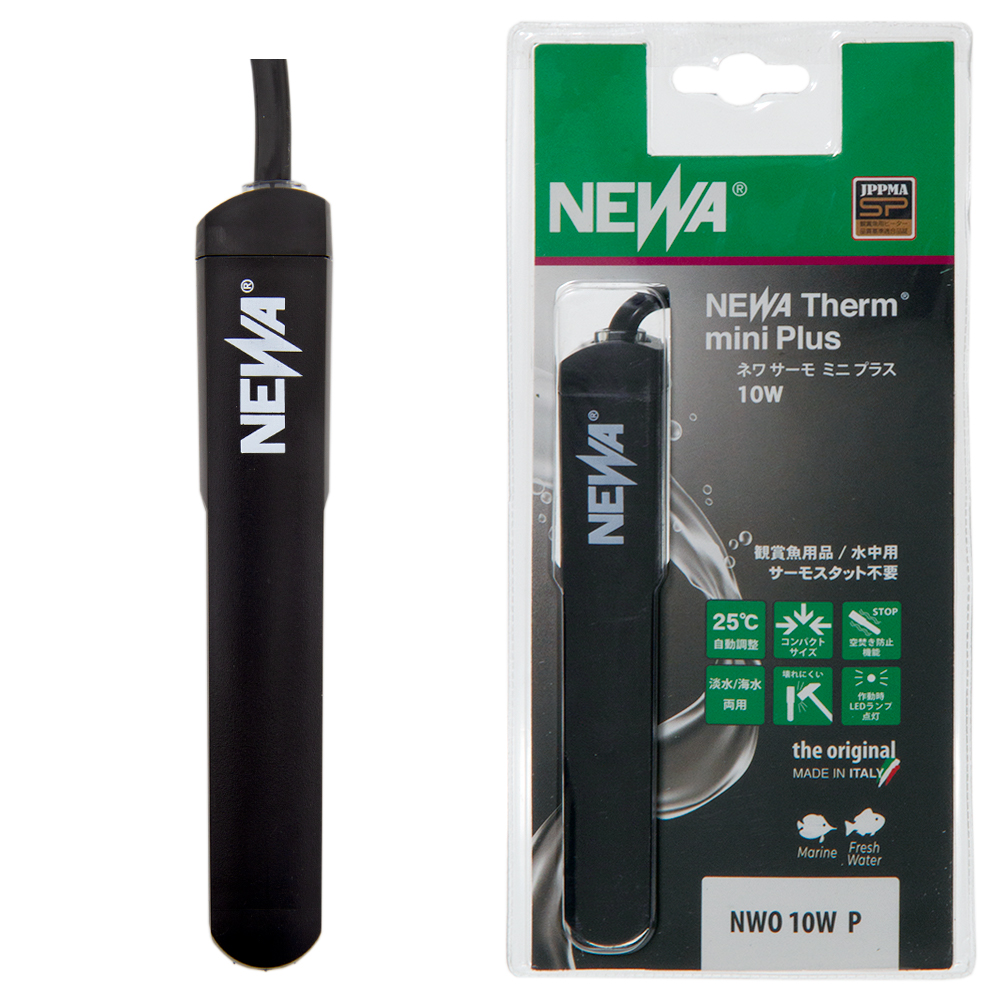 ＮＥＷＡ　サーモミニプラス　１０Ｗ　２５℃固定　～５Ｌ水槽　通電確認機能付き　ヒーター　熱帯魚