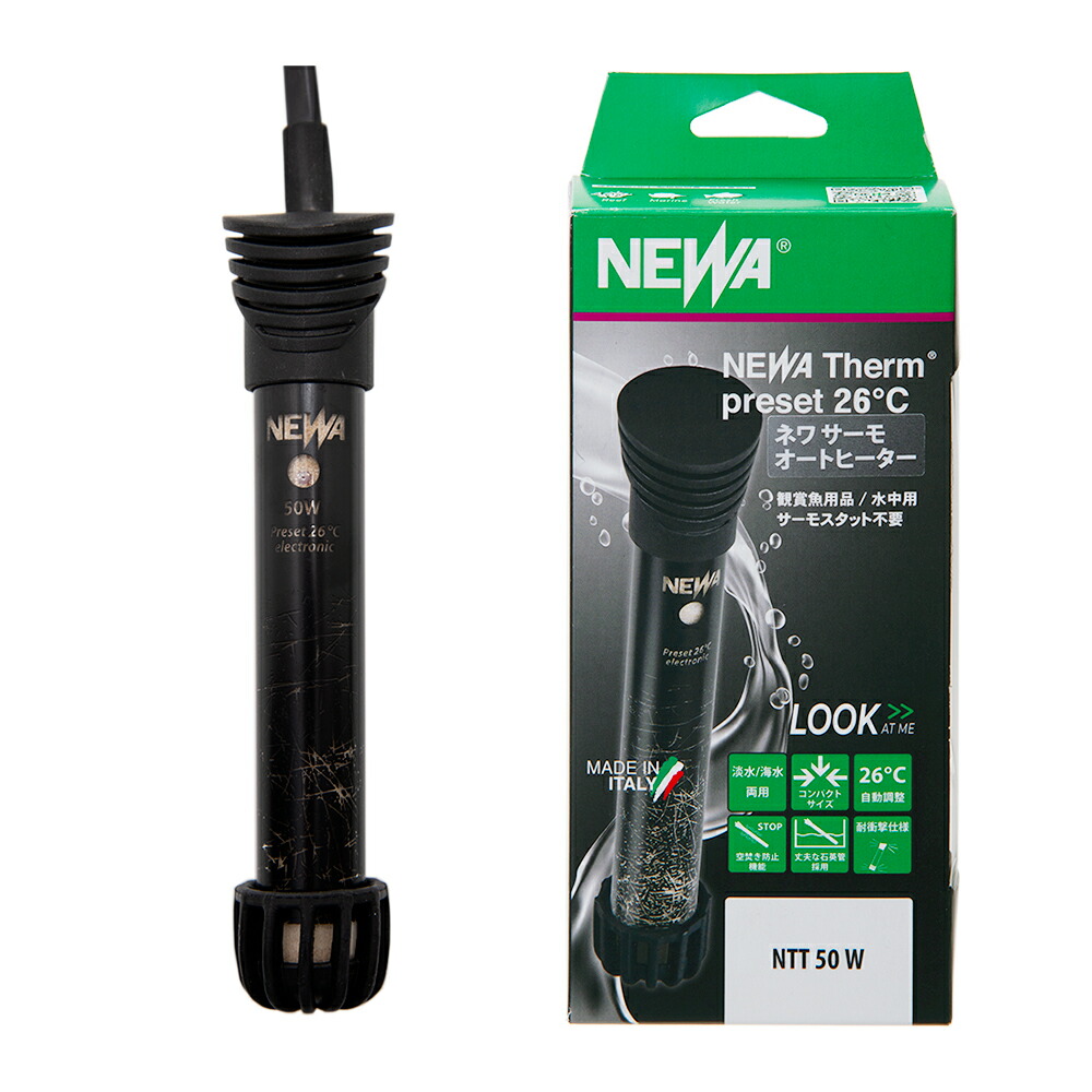 ＮＥＷＡ　サーモオートヒーター　５０Ｗ　２６℃固定　～３０ｃｍ水槽以下用　通電確認機能付き　熱帯魚