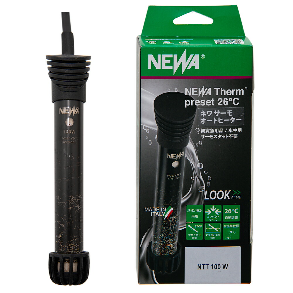ＮＥＷＡ　サーモオートヒーター　１００Ｗ　２６℃固定　～６０ｃｍ水槽以下用　通電確認機能付き　熱帯魚