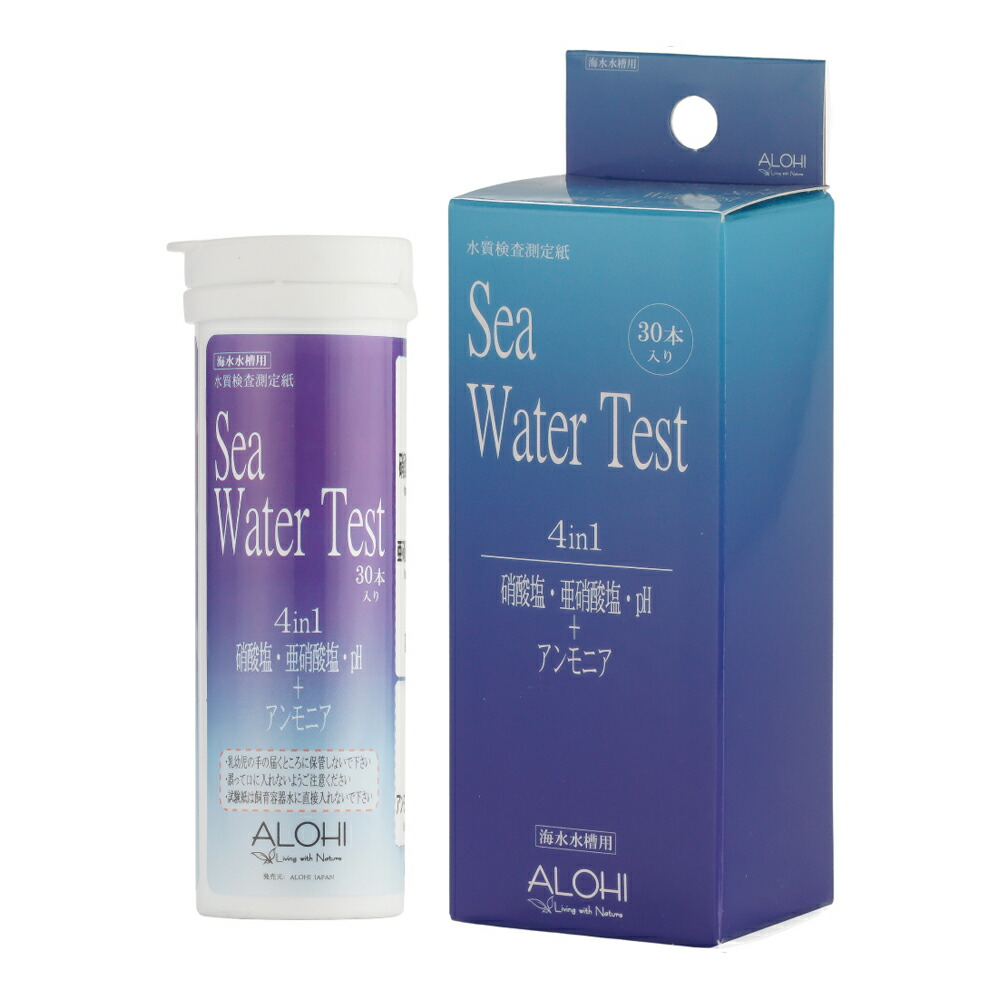 ＡＬＯＨＩ　Ｓｅａ　Ｗａｔｅｒ　Ｔｅｓｔ　水質検査紙　４ｉｎ１　アンモニアｐｌｕｓ（海水用）３０本入り