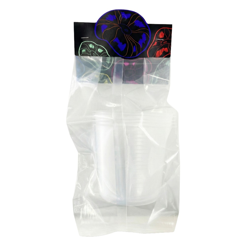 パウダーブレンド・ミキシングソフトカップ　４００ｃｃ計量カップ（５個入り）＆ストローセット（１セット）